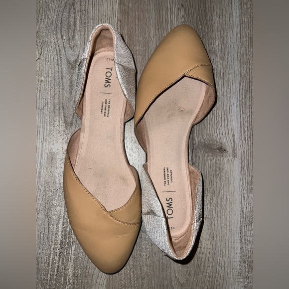 EUC TOMS Jutti D'Orsay Tan Leather Flat - Picture 9 of 9